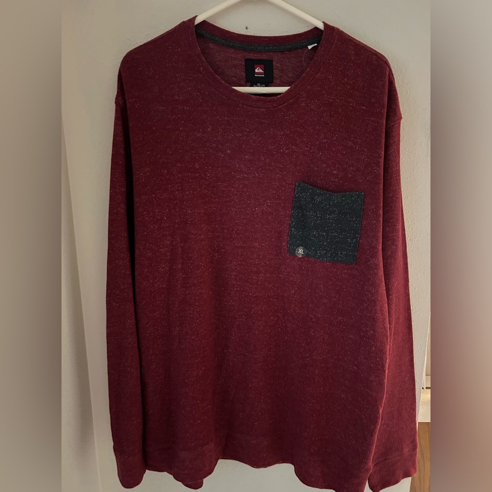 Quicksilver NWT Long Sleeve Pocket‎ On Front Crewneck Shirt Size XL